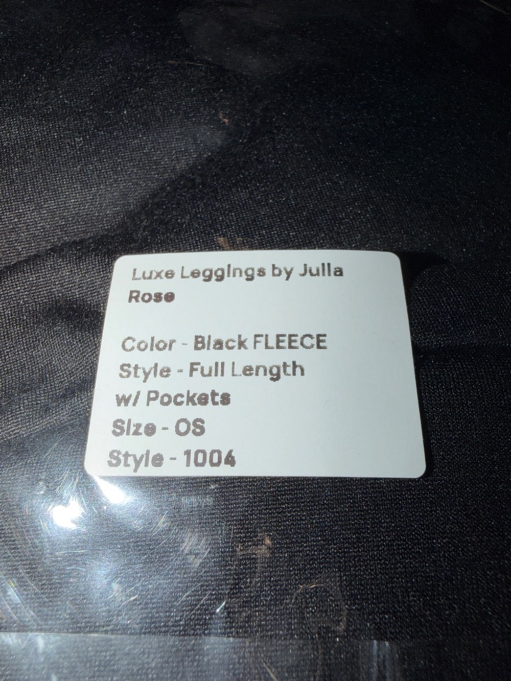 Luxe Black Fleece Leggings by Julla Rose